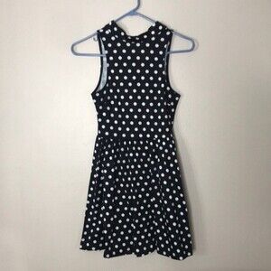 Charlotte Russe sleeveless polka dot black and white dress size XS